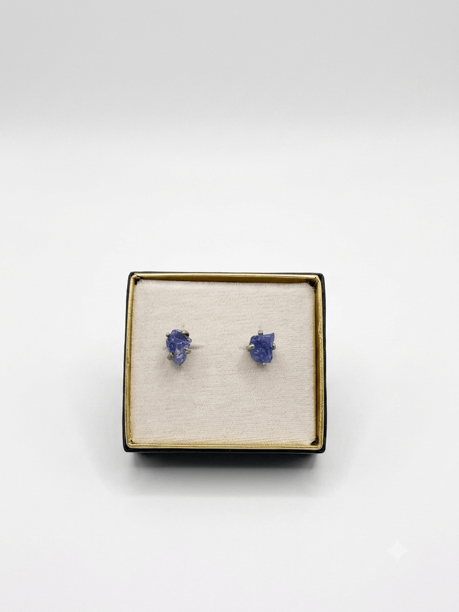 Tanzanite 925 Silver Stud Earrings | The Harmony Store Earrings