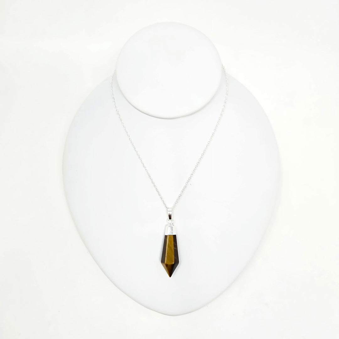 Tiger Eye Diamond Cut Point Pendant | The Harmony Store Pendant