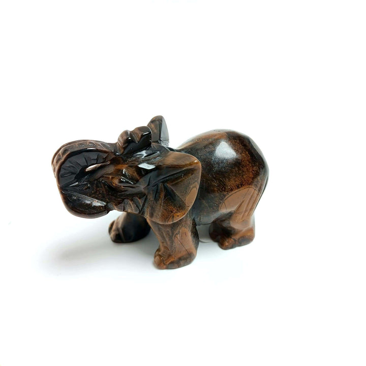 Tiger Eye Elephant 3-Inch | The Harmony Store Carving