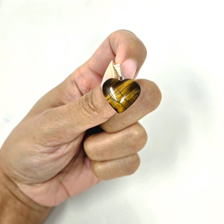 Tiger Eye Heart Pendant Brazil Mini | The Harmony Store Pendant