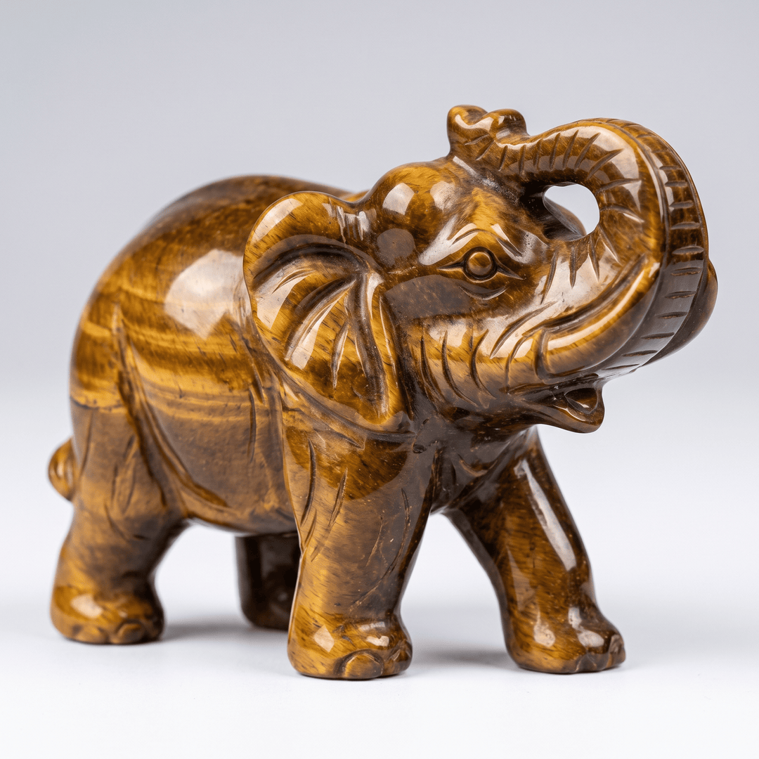 Tiger Eye Elephant Large | The Harmony Store Carving