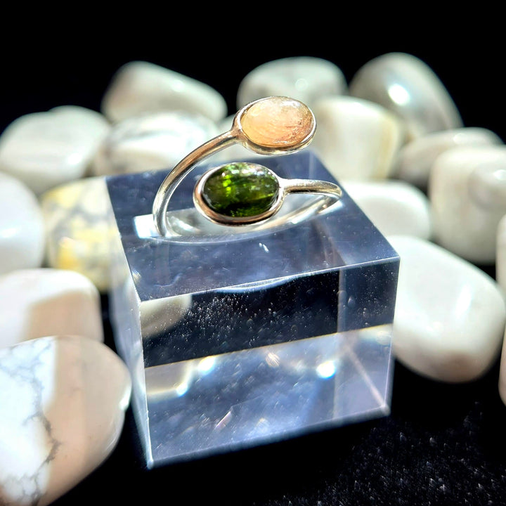 Tourmaline Double Smooth Silver Ring | The Harmony Store Ring