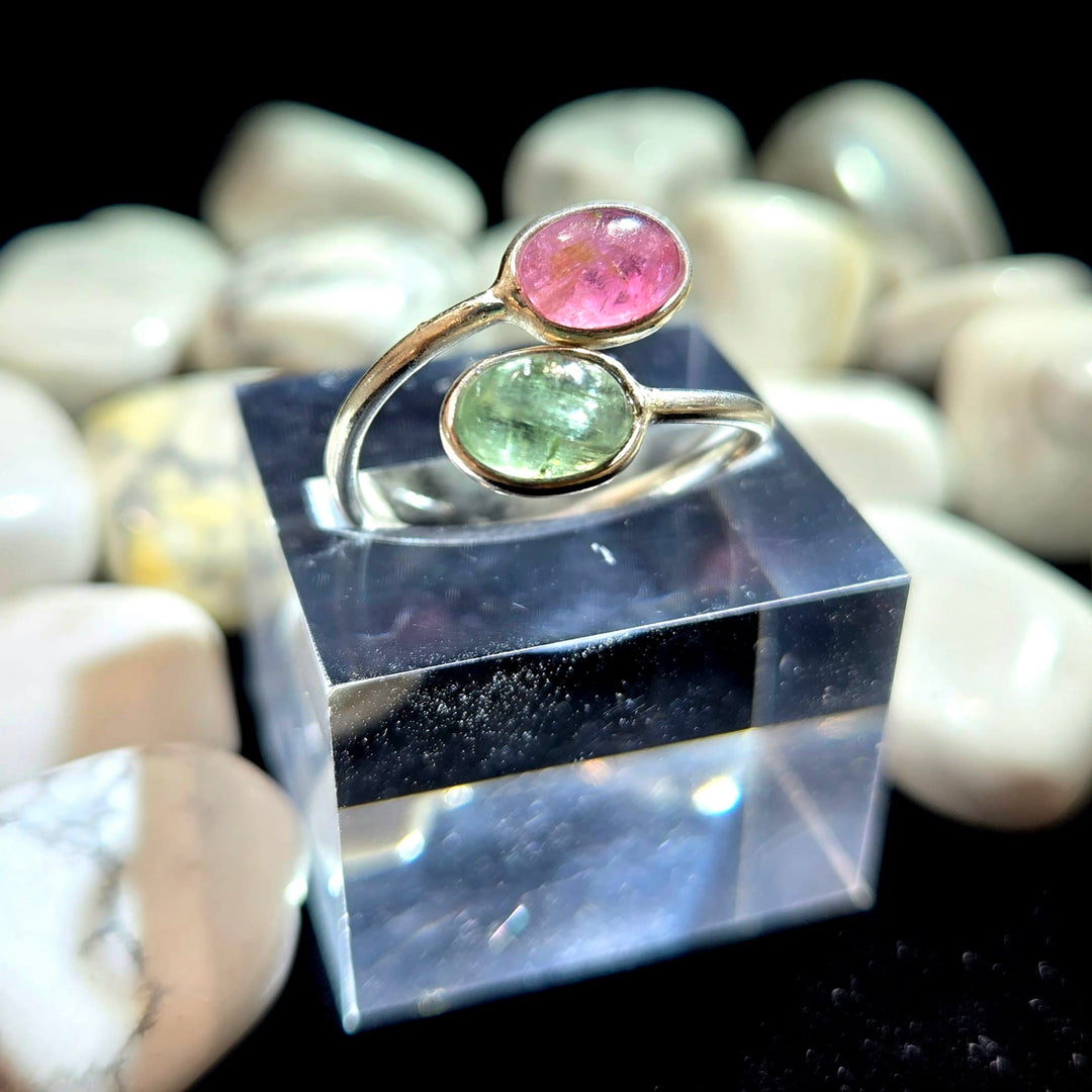 Tourmaline Double Smooth Silver Ring | The Harmony Store Ring