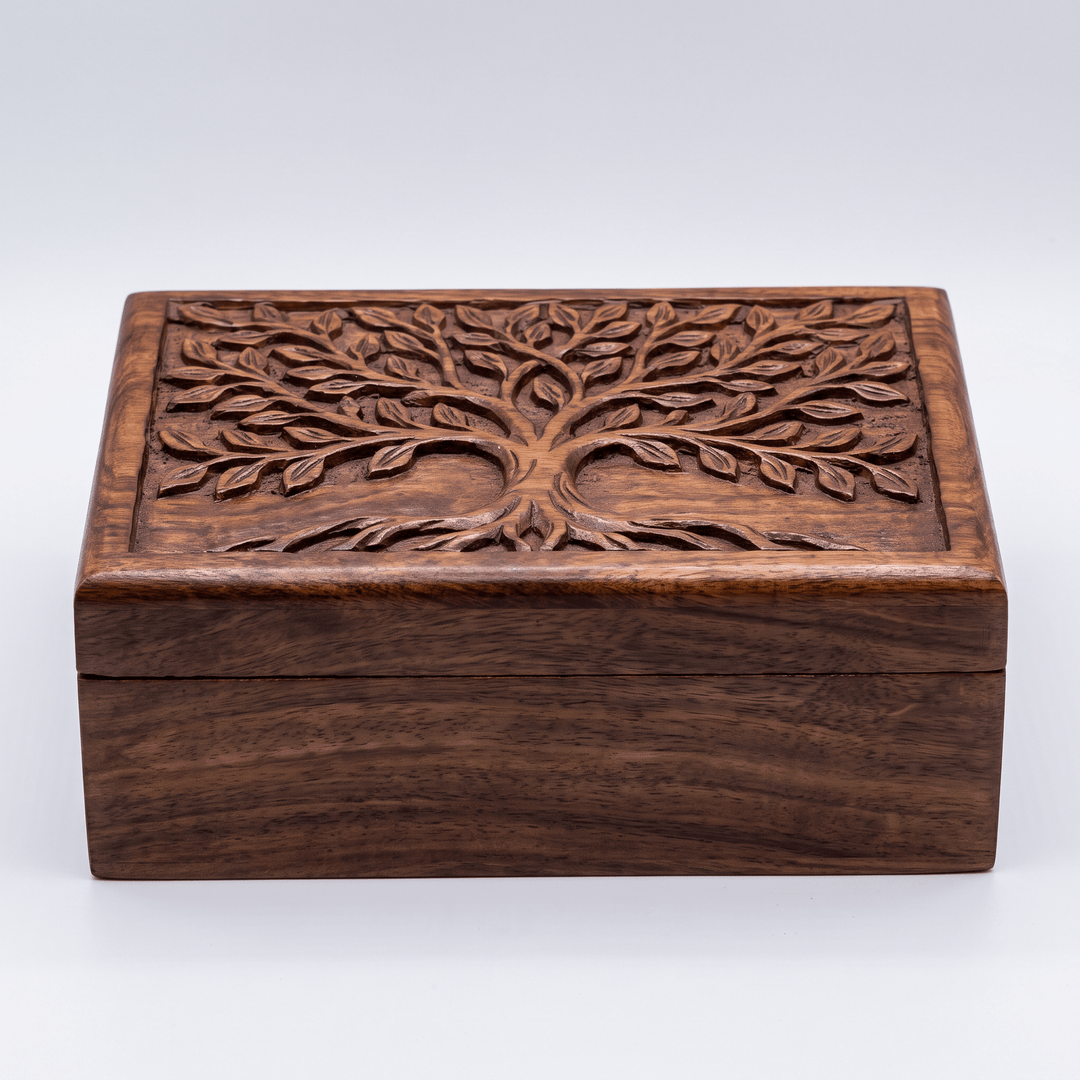 Tree of Life Carved Wood Box | The Harmony Store Home Decor