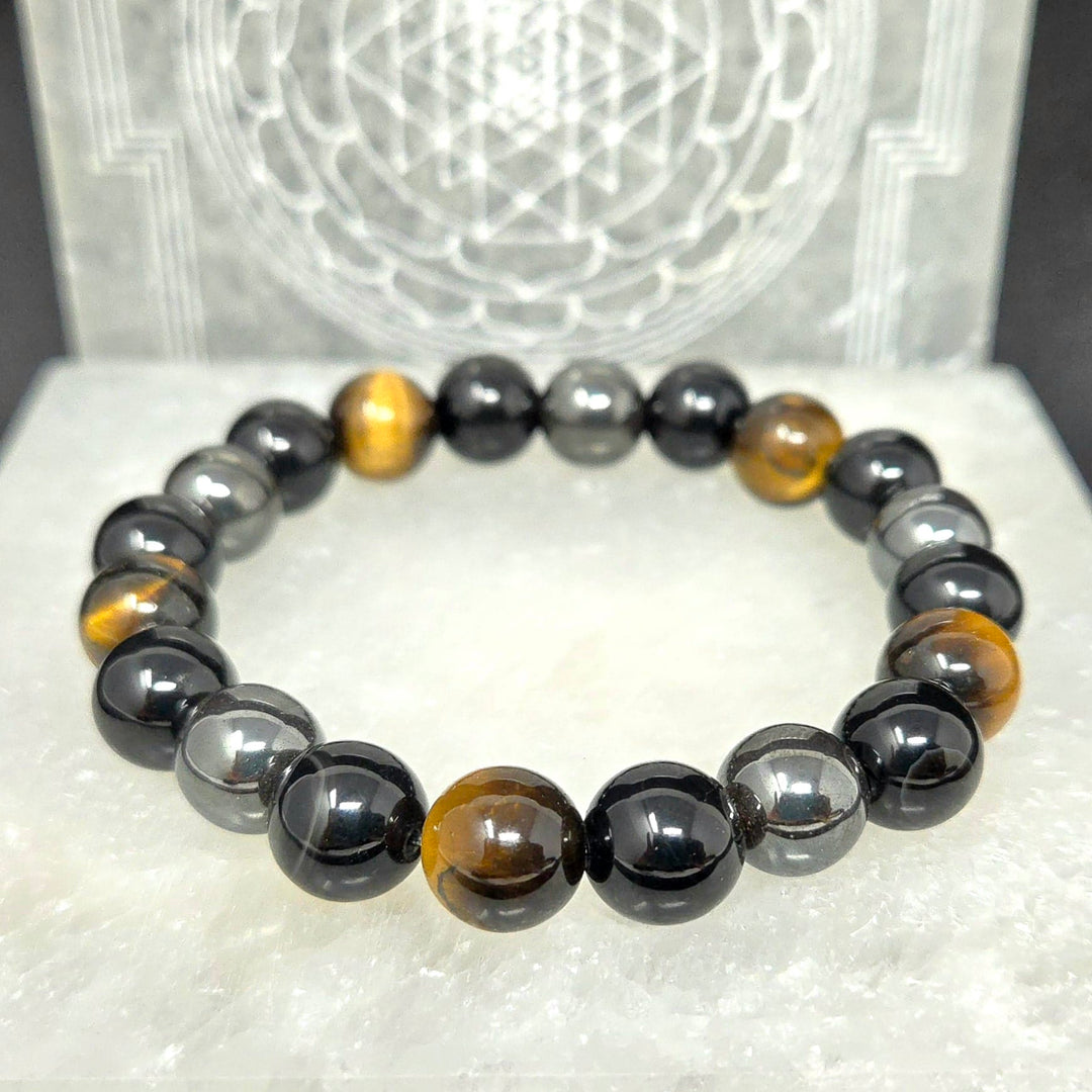 Triple Protection Bracelet | Obsidian, Hematite &amp; Tiger Eye Bracelet