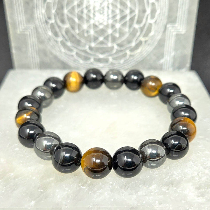 Triple Protection Bracelet | Obsidian, Hematite &amp; Tiger Eye Bracelet