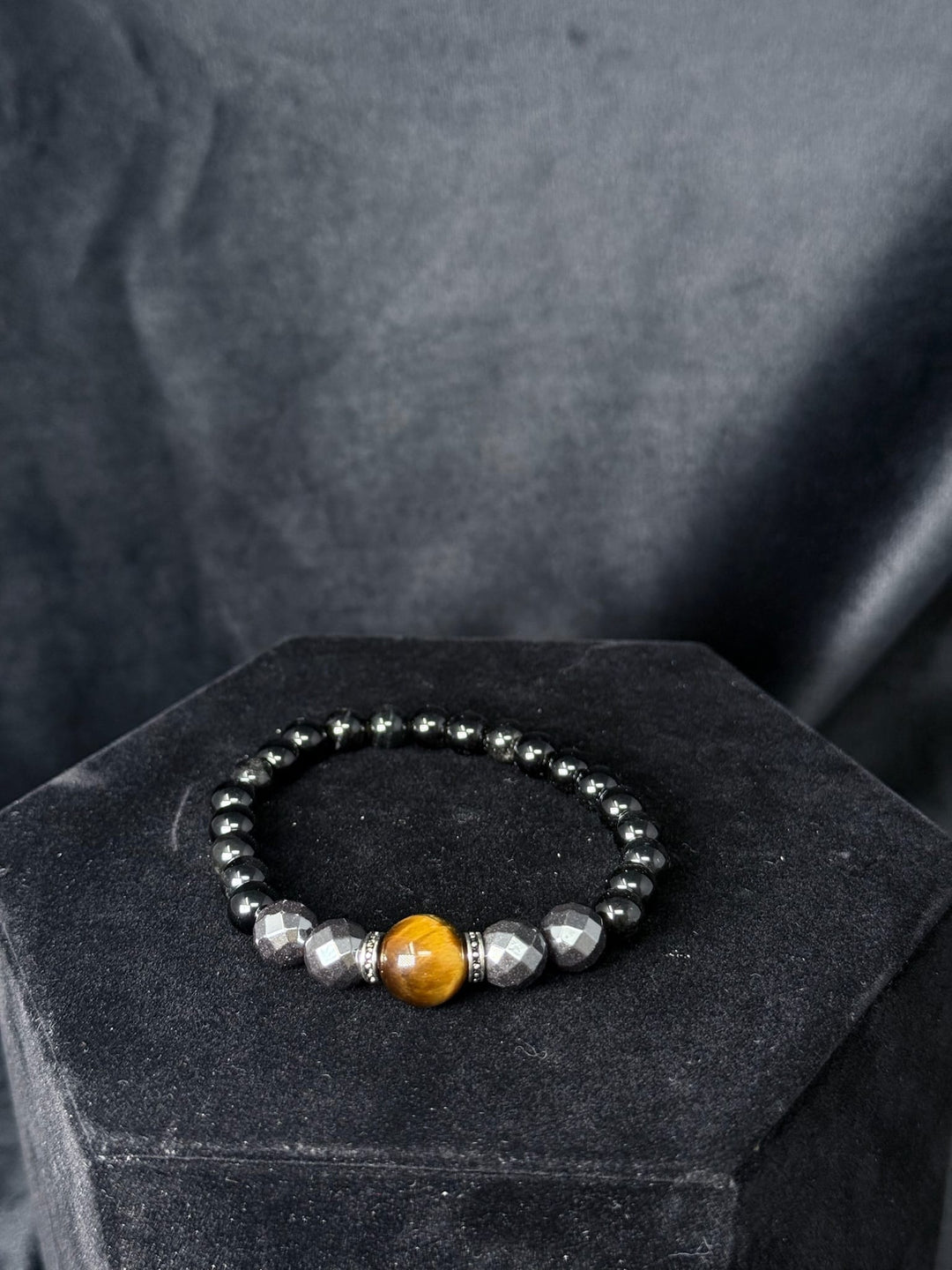 Black Obsidian, Tiger's Eye & Faceted Hematite - Triple Protection Bracelet