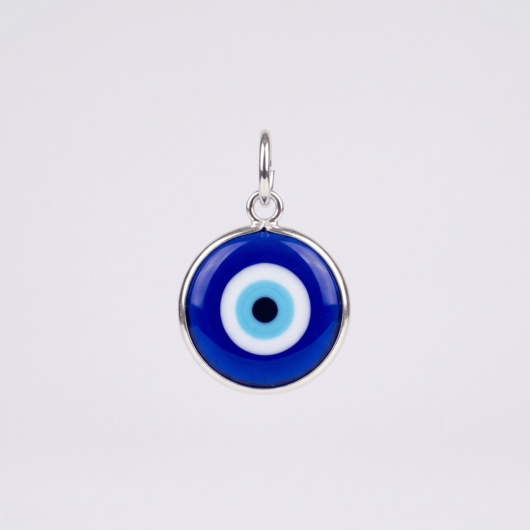 Turkish Evil Eye Charm Silver 1.5" | Harmony Store Evil Eye