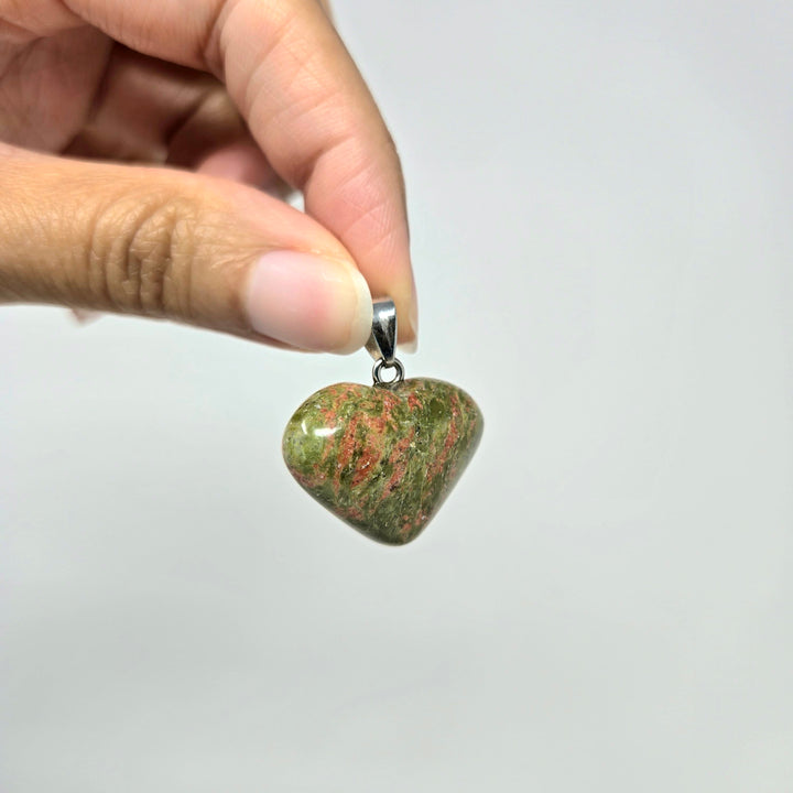 Unakite Heart Pendant 3/4 Inch | The Harmony Store Pendant