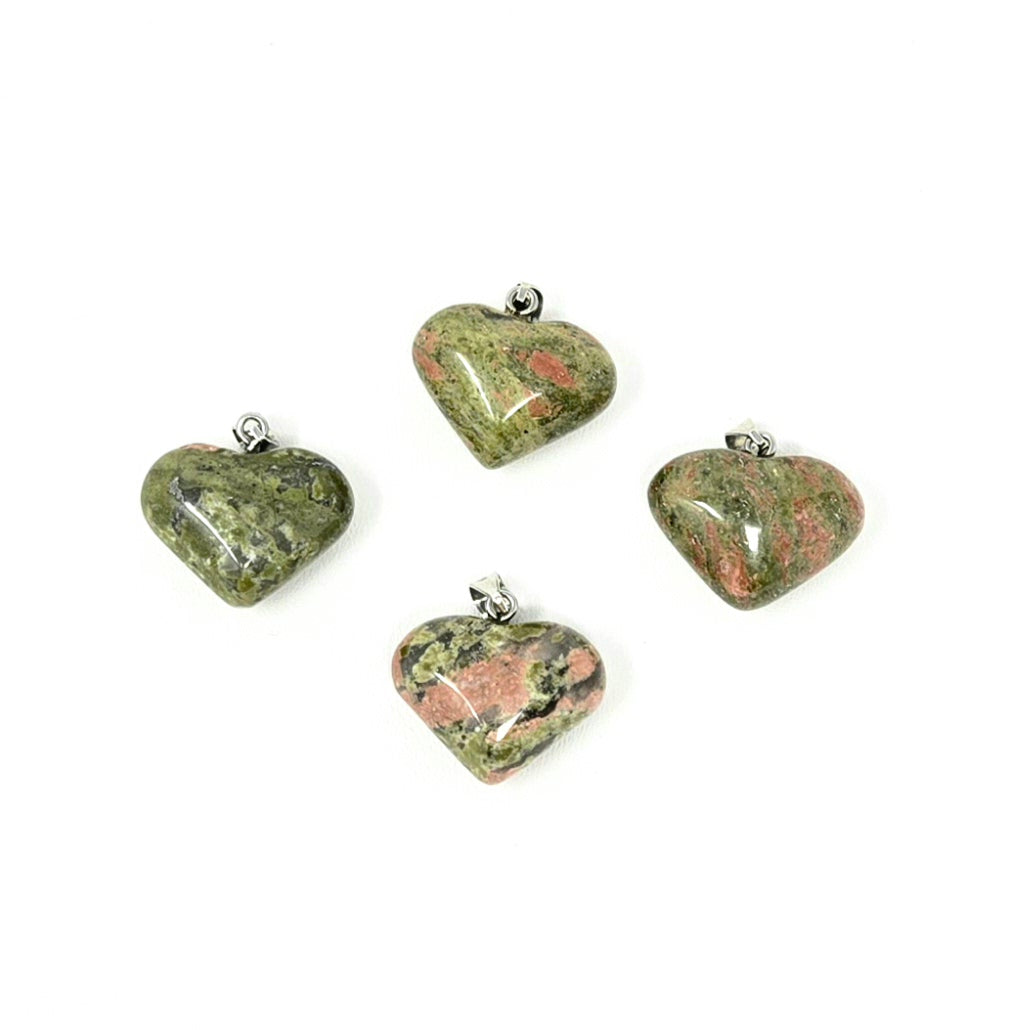 Unakite Heart Pendant 3/4 Inch | The Harmony Store Pendant