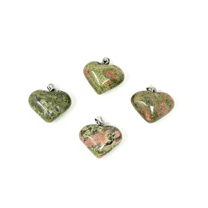 Unakite Heart Pendant 3/4 Inch | The Harmony Store Pendant