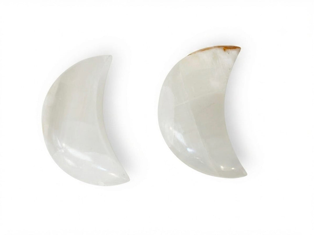 White Calcite Moon Crystal | The Harmony Store Carving