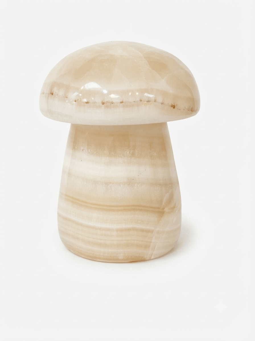 White Calcite Mushroom Carving | The Harmony Store Mushroom