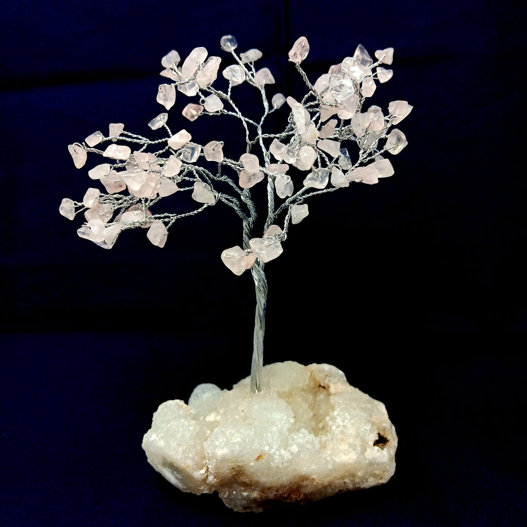 Zeolite Apophyllite Tree of Life with Rose Quartz | The Harmony Store Crystal Tree