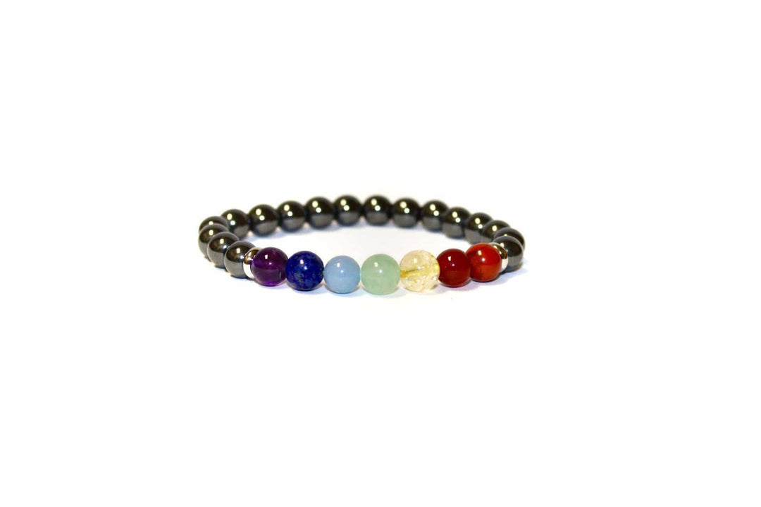 7 Chakra Hematite Bracelet | Grounding Bracelet