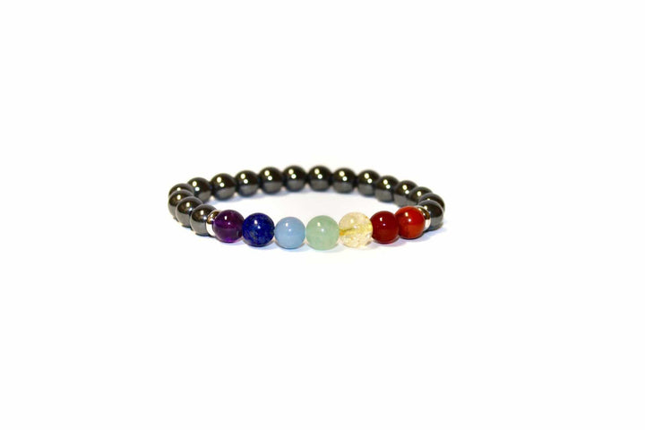 7 Chakra Hematite Bracelet | Grounding Bracelet