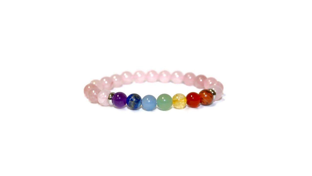 7 Chakra Rose Quartz Bracelet | The Harmony Store Bracelet