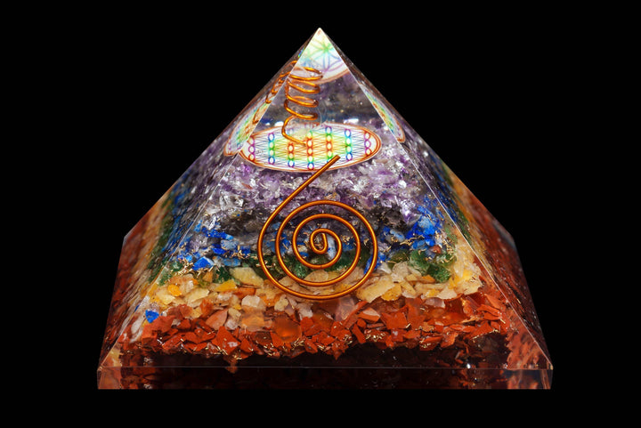 7 Chakra Orgonite Pyramid | The Harmony Store Pyramid