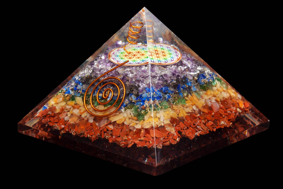 7 Chakra Orgonite Pyramid | The Harmony Store Pyramid