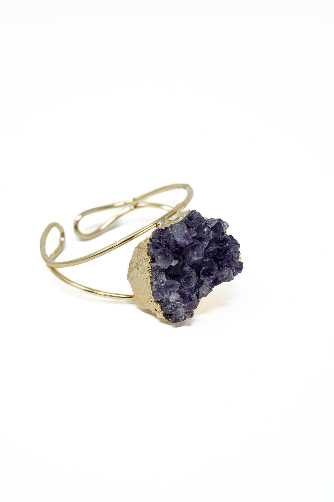 Amethyst Druzy Bangle Gold-Filled | The Harmony Store Bracelet