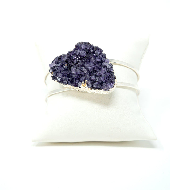 Amethyst Druzy Bangle Gold-Filled | The Harmony Store Bracelet