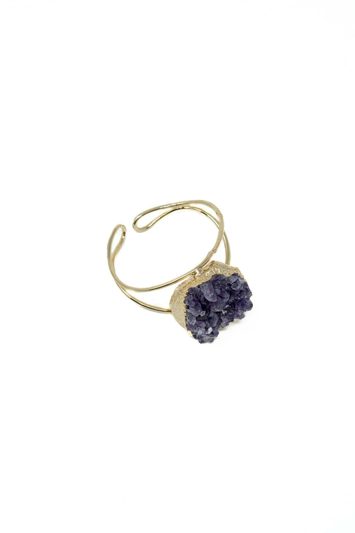Amethyst Druzy Bangle Gold-Filled | The Harmony Store Bracelet