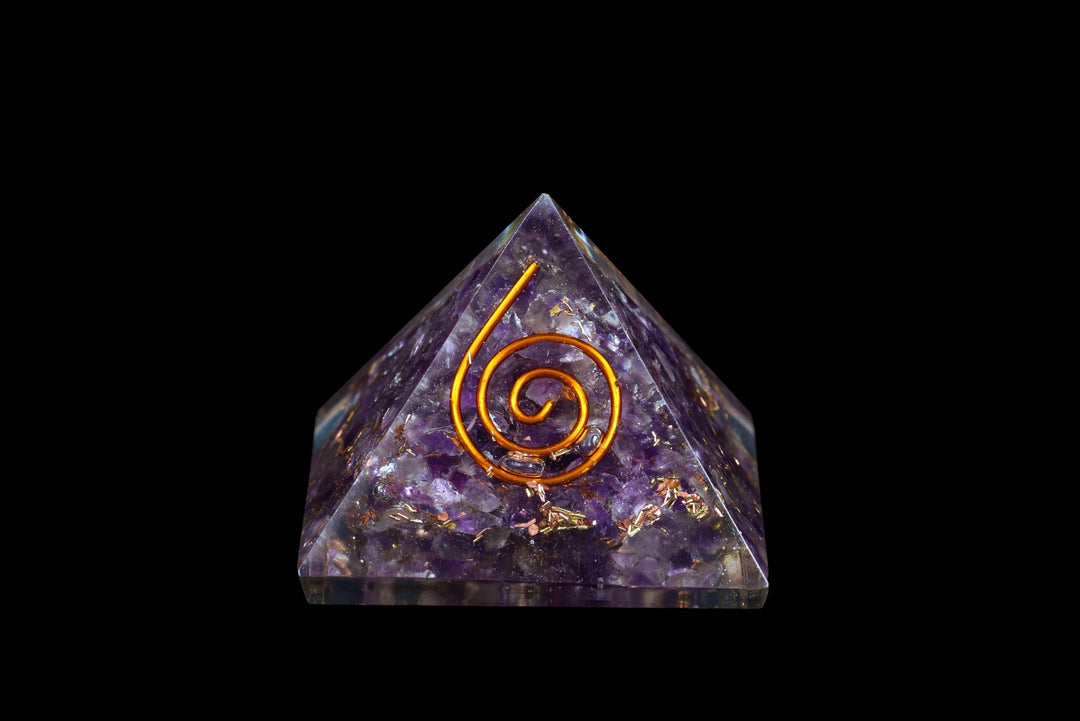Amethyst Orgonite Pyramid | Crystal & Resin | Harmony Store Pyramid