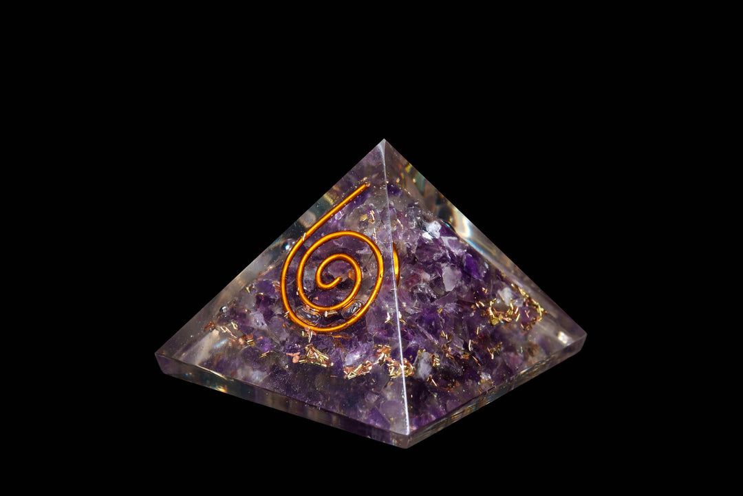 Amethyst Orgonite Pyramid | Crystal &amp; Resin | Harmony Store Pyramid
