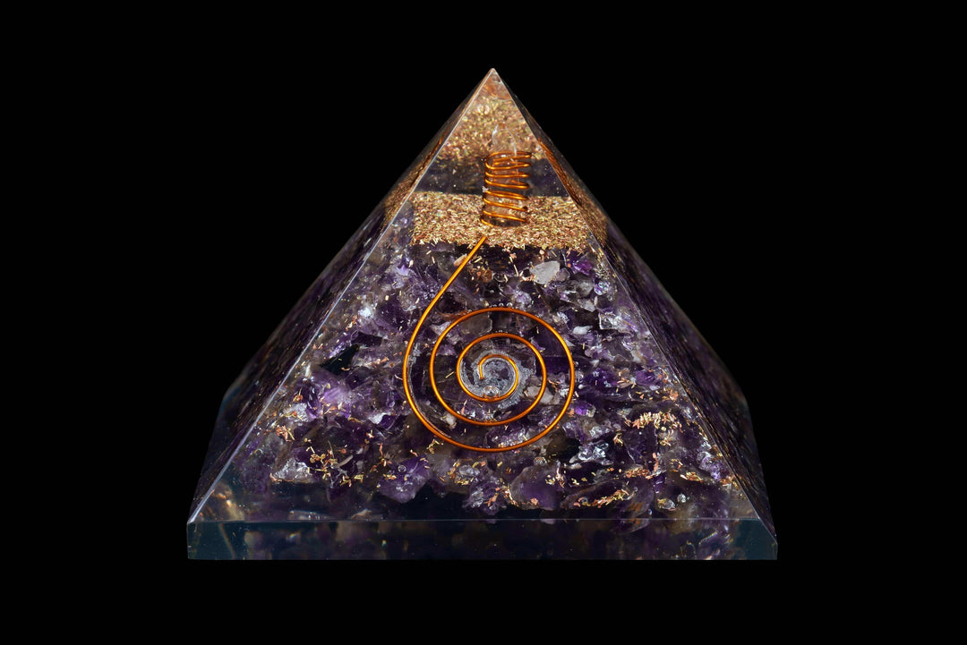 Amethyst Orgonite Pyramid | Crystal &amp; Resin | Harmony Store Pyramid