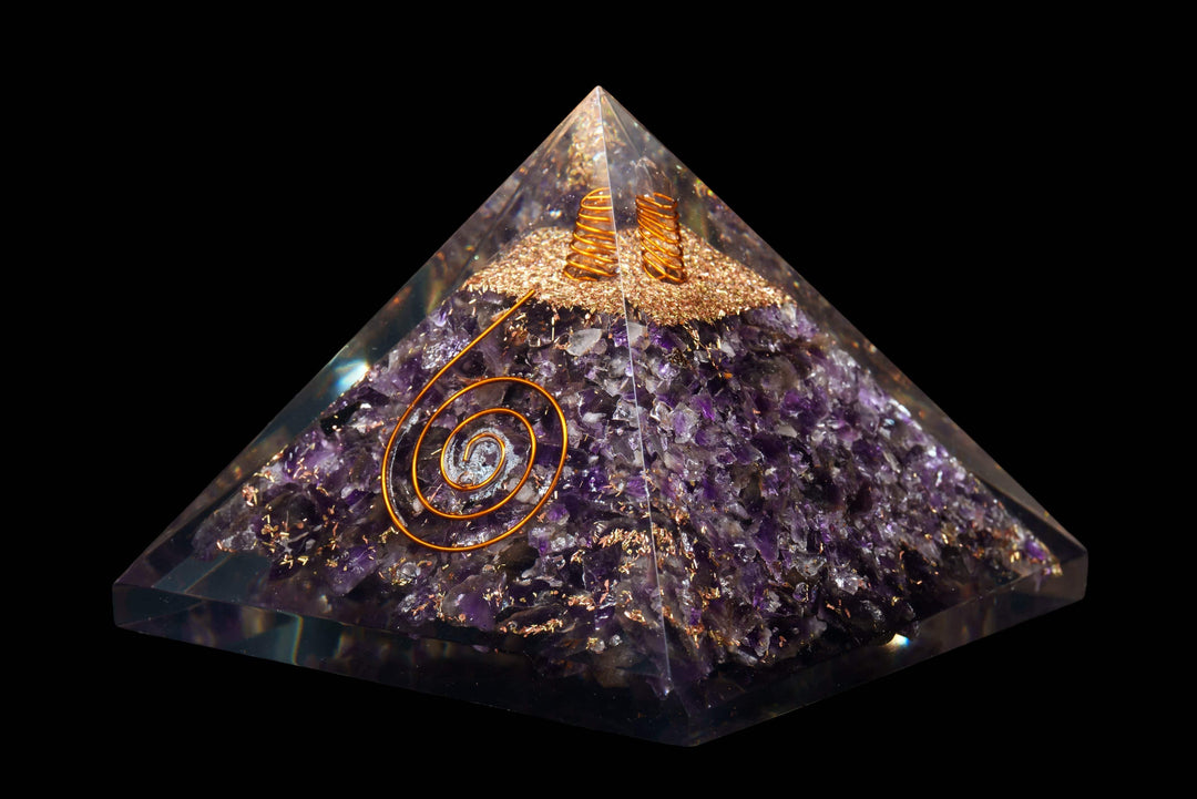 Amethyst Orgonite Pyramid | Crystal &amp; Resin | Harmony Store Pyramid