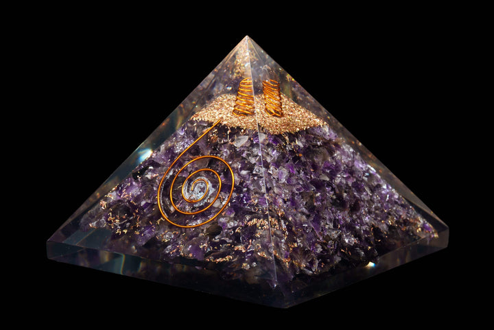 Amethyst Orgonite Pyramid | Crystal &amp; Resin | Harmony Store Pyramid