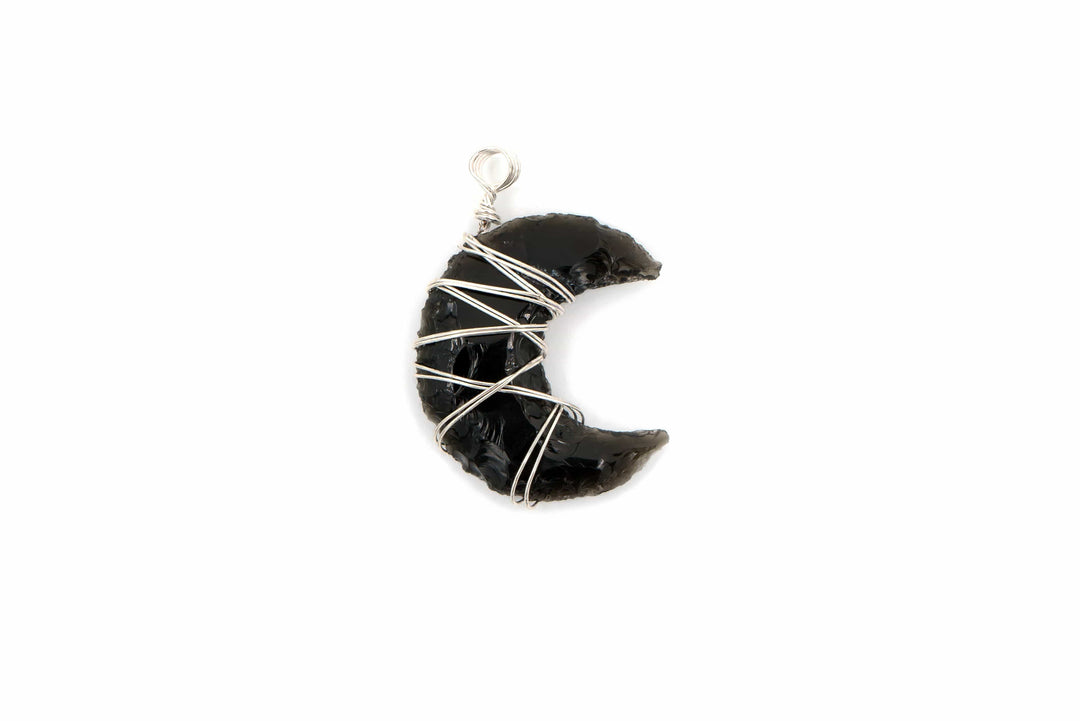 Black Obsidian Moon Phases Pendant | The Harmony Store Pendant