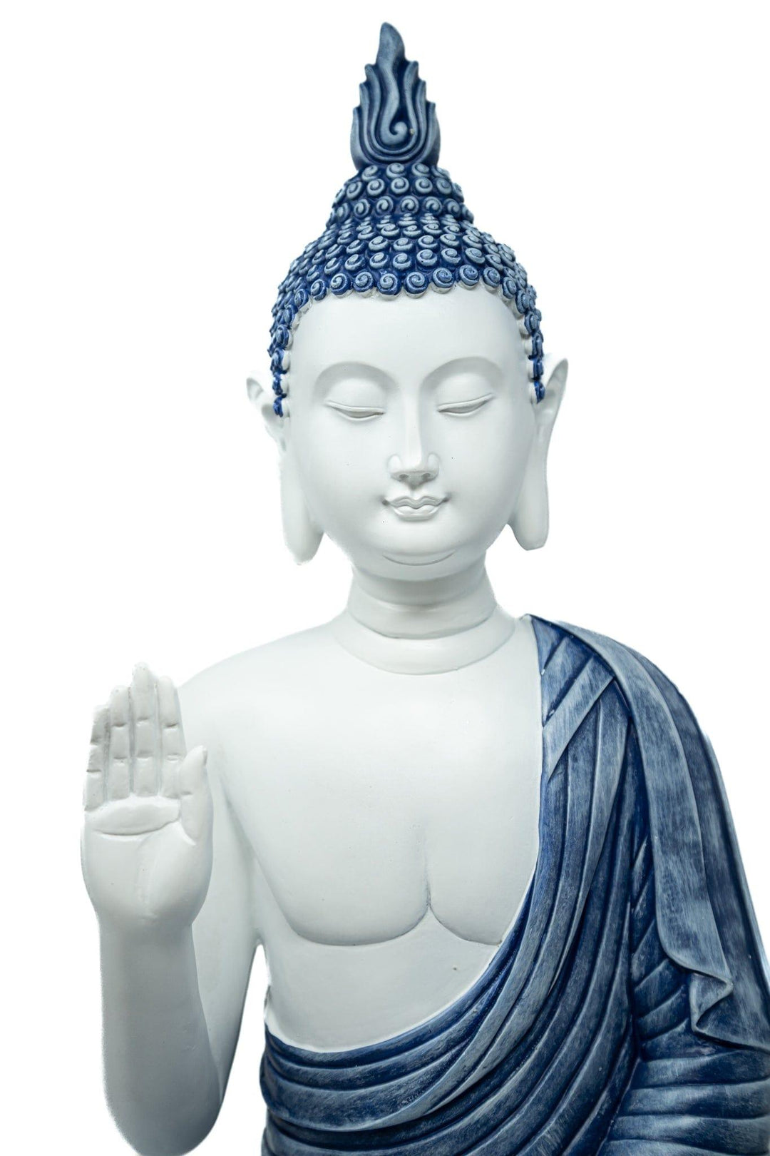 Blessing Buddha White and Blue | The Harmony Store Statue