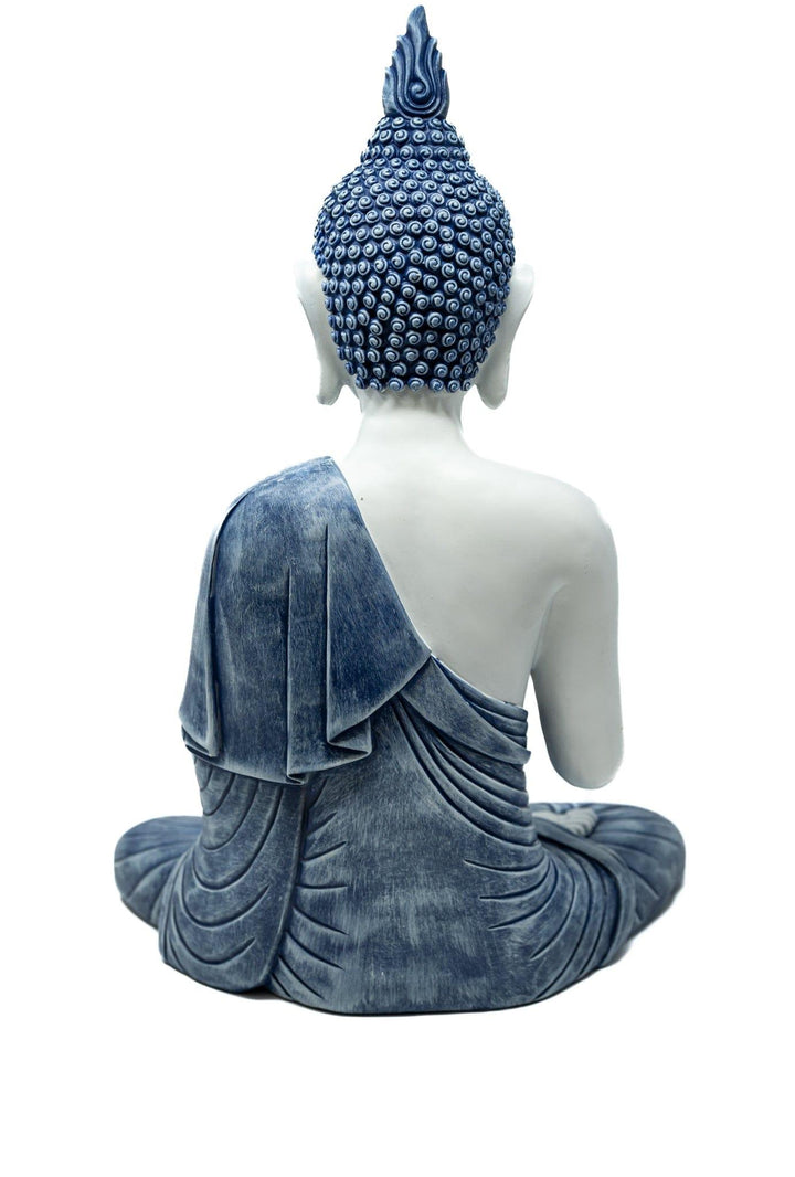 Blessing Buddha White and Blue | The Harmony Store Statue