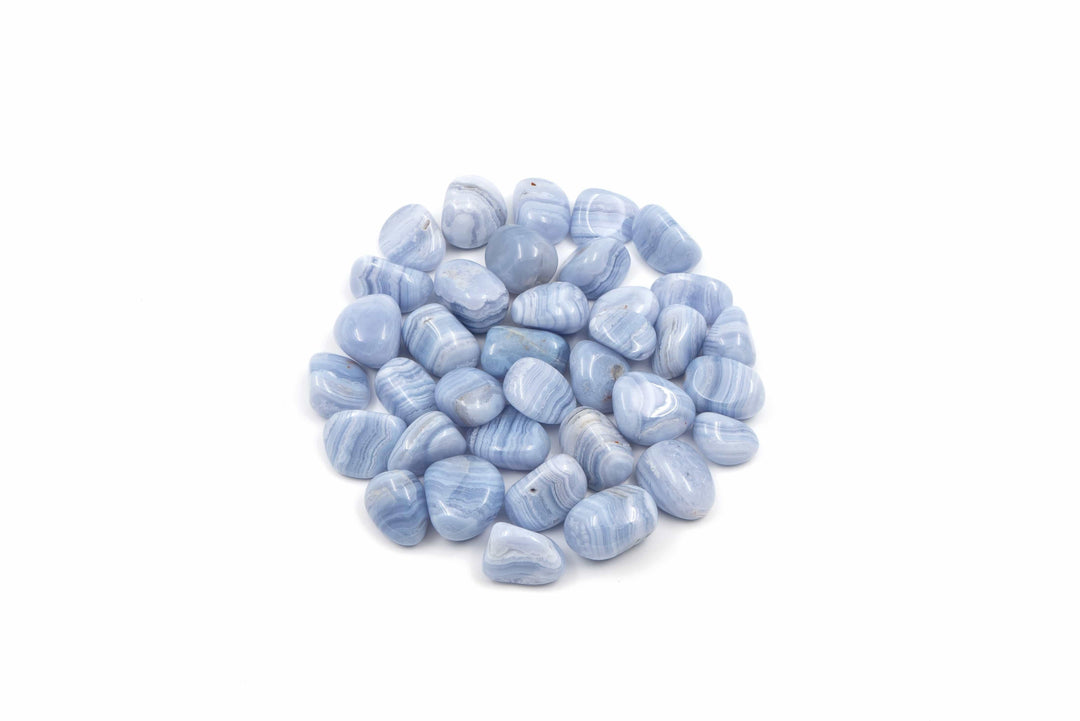 Blue Lace Agate Tumbled Stone | Harmony Tumbled Stone