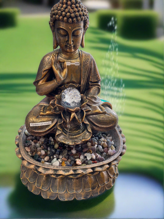 Buddha Fountain with Crystal Sphere
