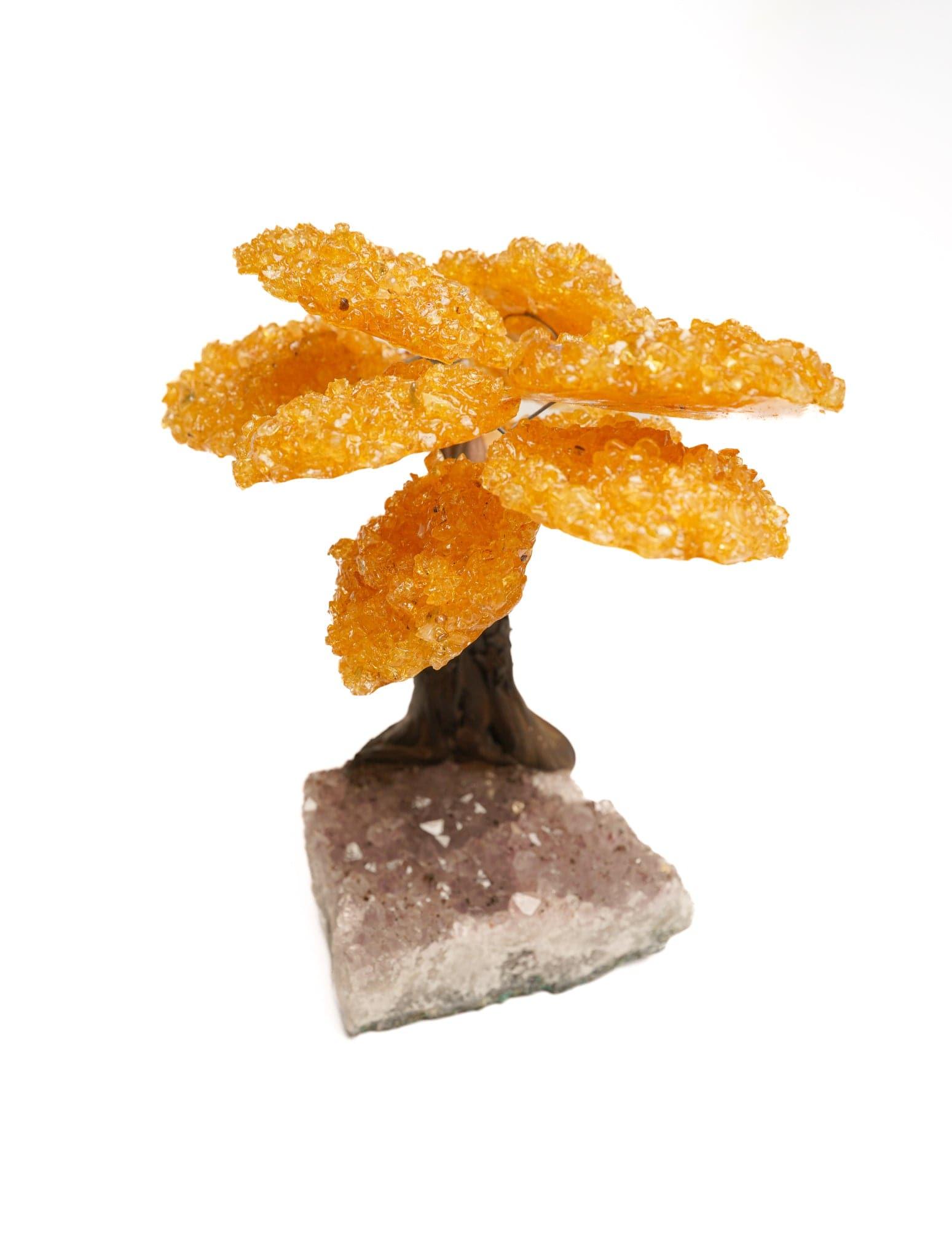 Citrine Flower Tree on Amethyst Base