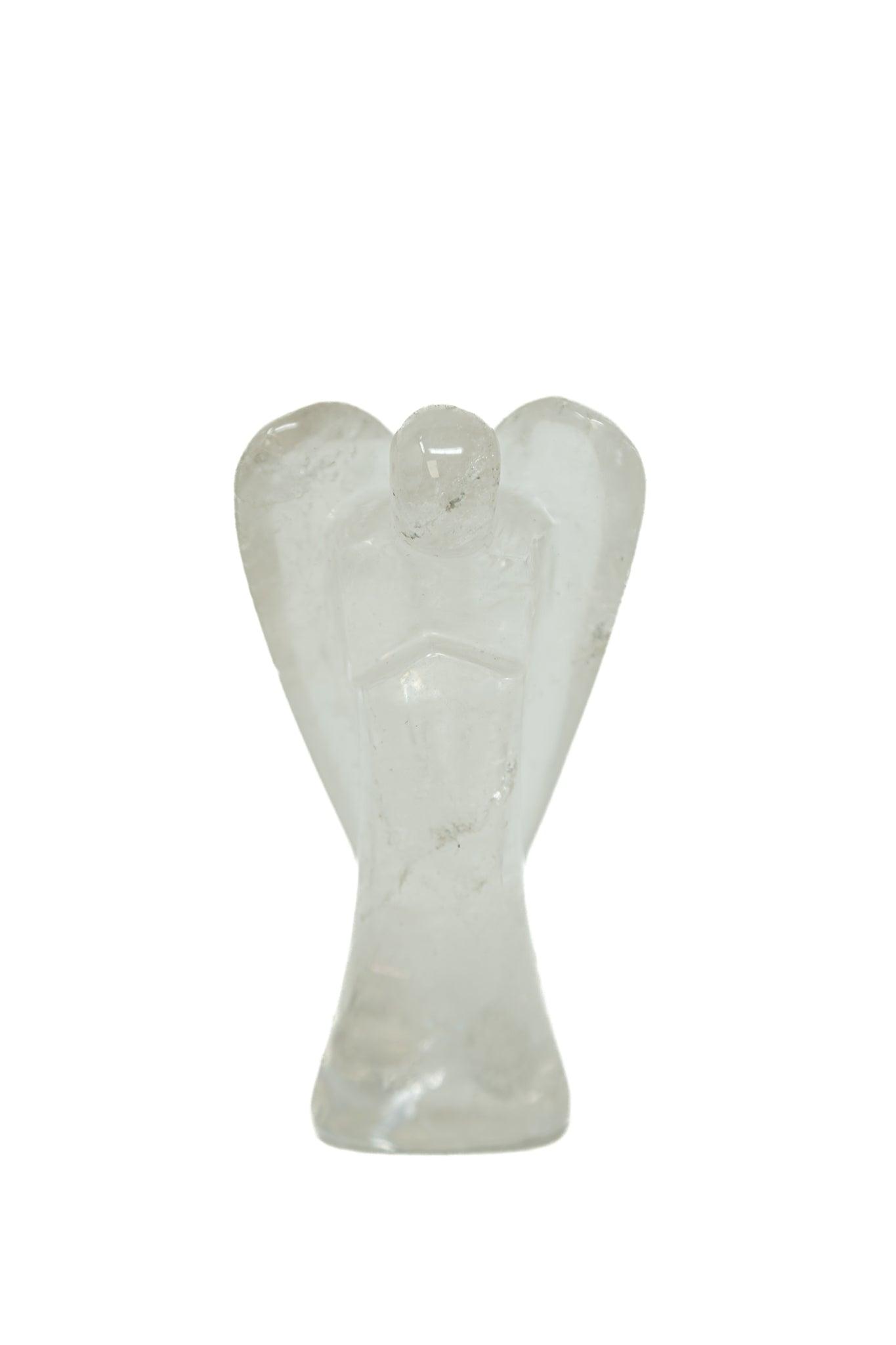 3.5-4" Clear Quartz Angel Hand Carved Crystal Quartz