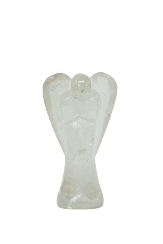 3.5-4" Clear Quartz Angel Hand Carved Crystal Quartz