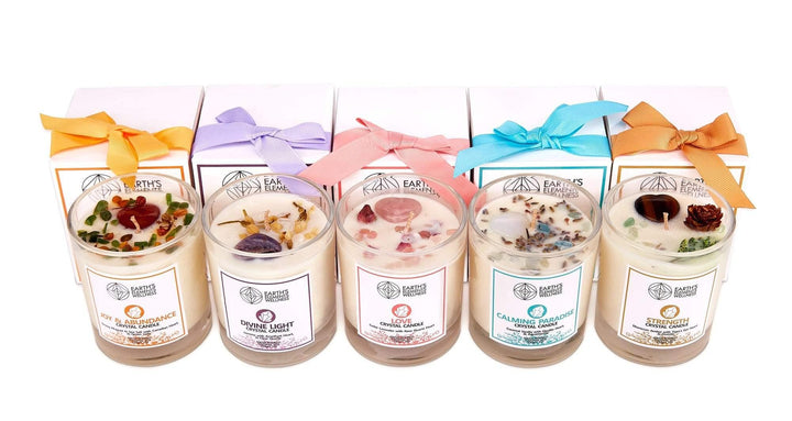 Earth Elements Crystal Candle, 5 Scents | Harmony Candle