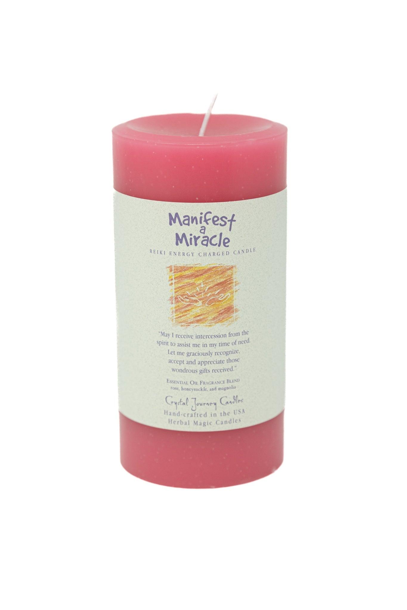 Crystal Journey Candles Manifest a Miracle / 3" x 6" Candles