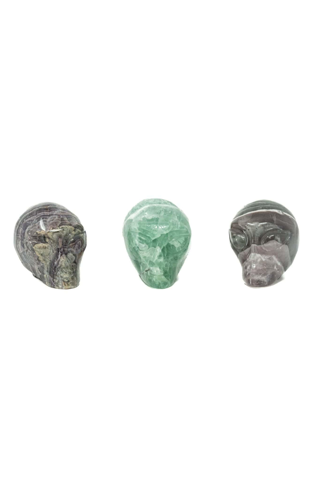 Fluorite Alien Head Carving 2" | The Harmony Store Crystal Skull