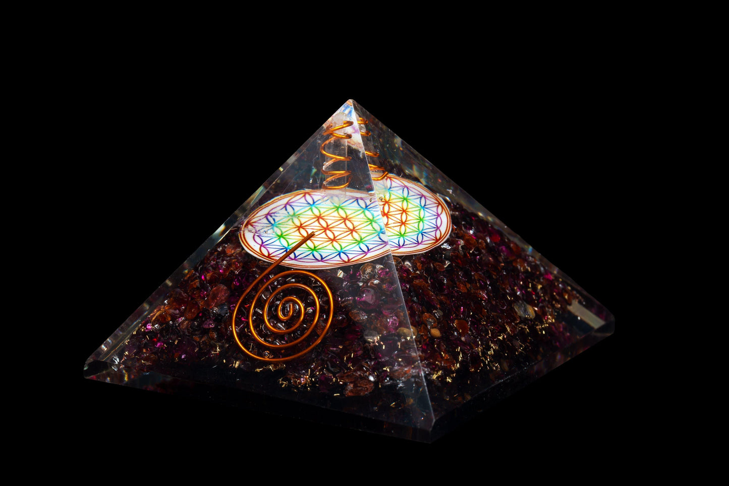 Orgonite and Garnet Pyramid