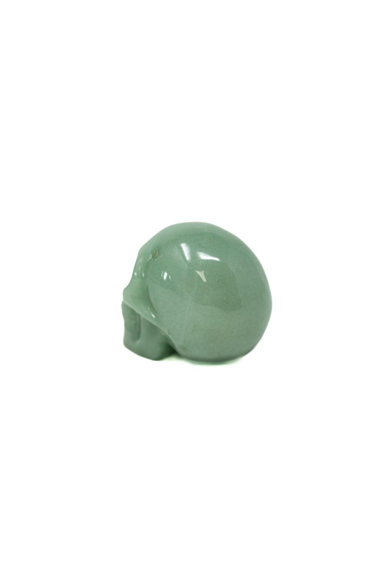 Green Aventurine Skull Hand Carved Crystal Skulls