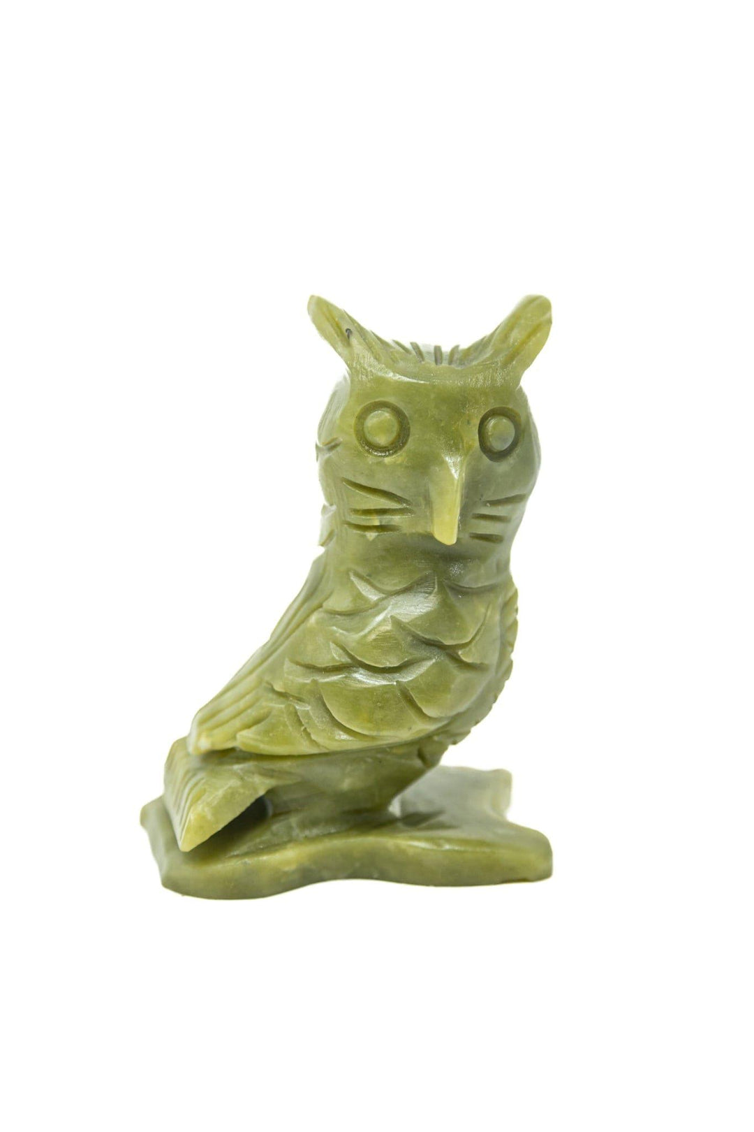 Jade Hand Carved Owl | The Harmony Store Crystal Figurine