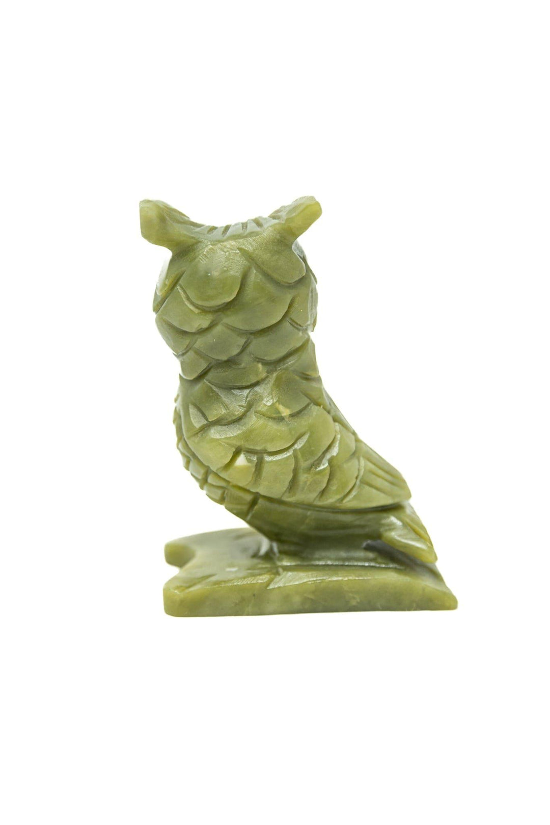 Jade Hand Carved Owl | The Harmony Store Crystal Figurine