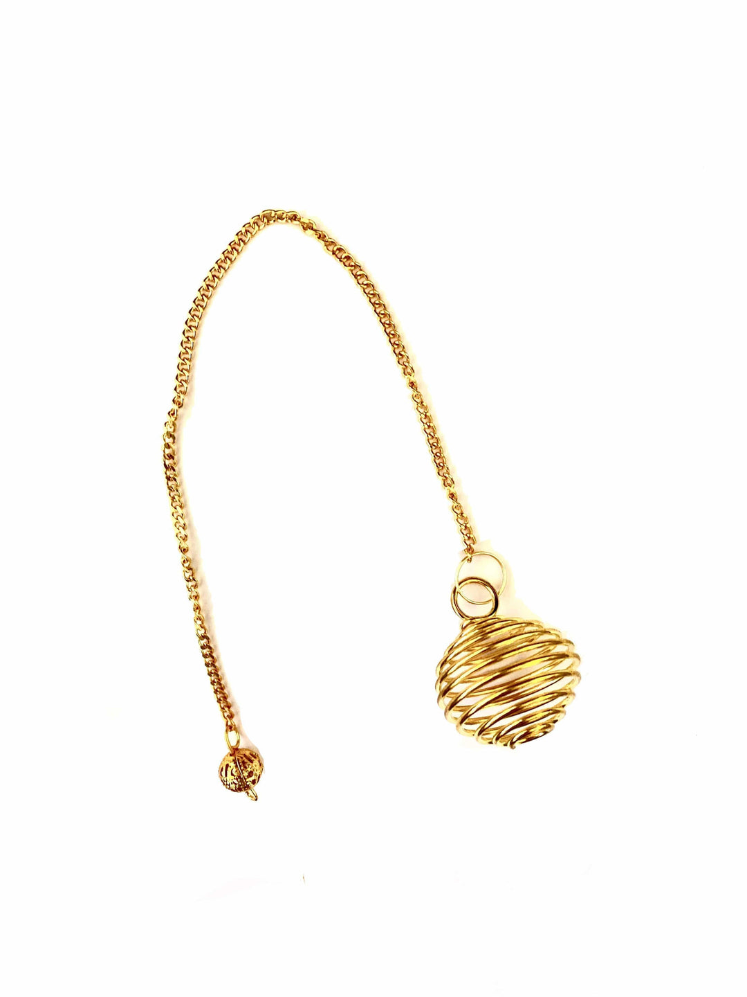 Metal Brass Cage Pendulum | The Harmony Store Crystal Pendulum
