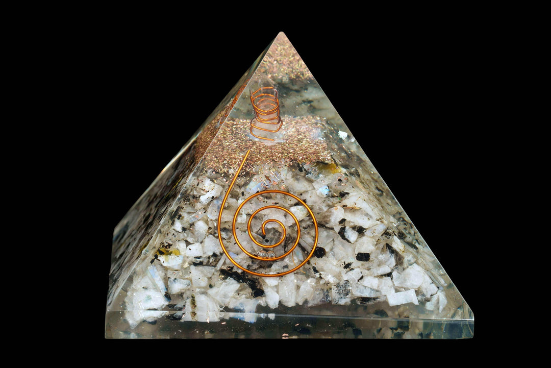 Moonstone Orgonite Pyramid | The Harmony Store Crystal Pyramid