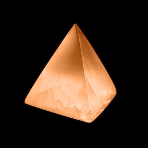 Peach Selenite Pyramid 2" crystal
