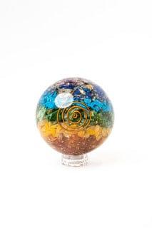 Orgone Geometry Sphere- 7 Chakra Crystals